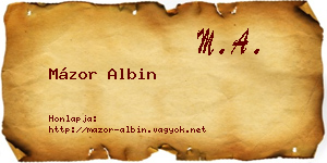 Mázor Albin névjegykártya