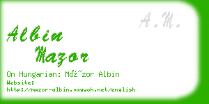 albin mazor business card